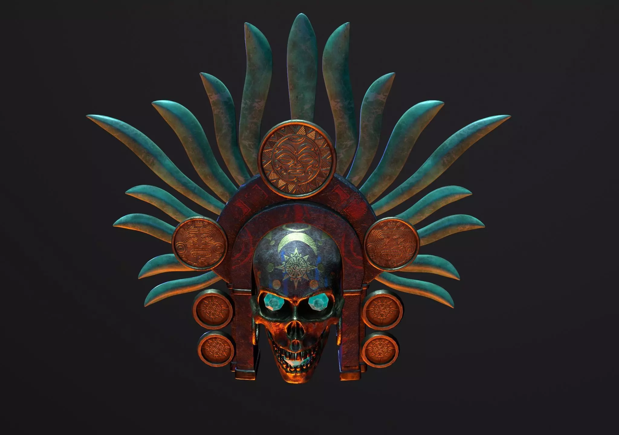 skull aztec 3D model_0