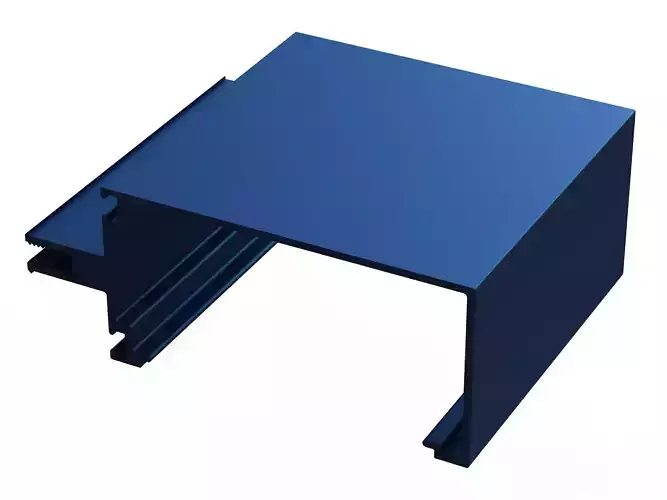 Aluminum Extruded Open Back Horizontal Mullions MOD AL-02cw Low-poly 3D model