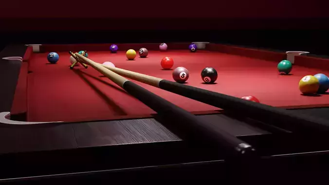 Pooltable Low-poly 3D model