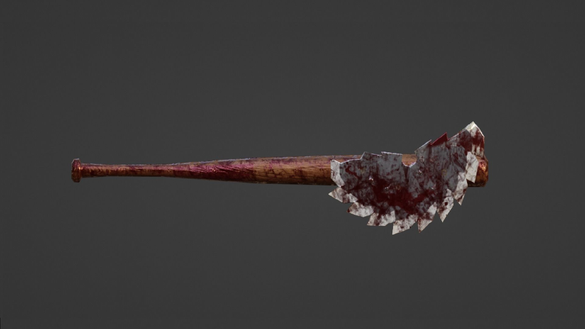 POST APOCALYPTIC MELEE WEAPON BAT BLOODY VARIANT Low-poly 3D model_5