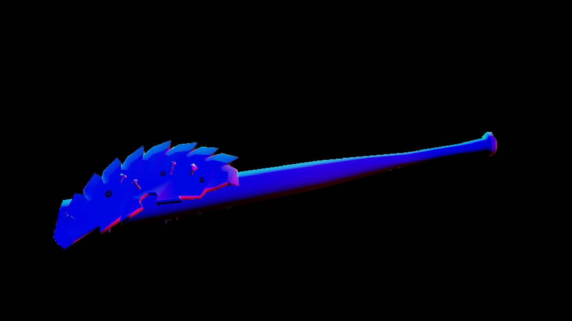 POST APOCALYPTIC MELEE WEAPON BAT BLOODY VARIANT Low-poly 3D model_20