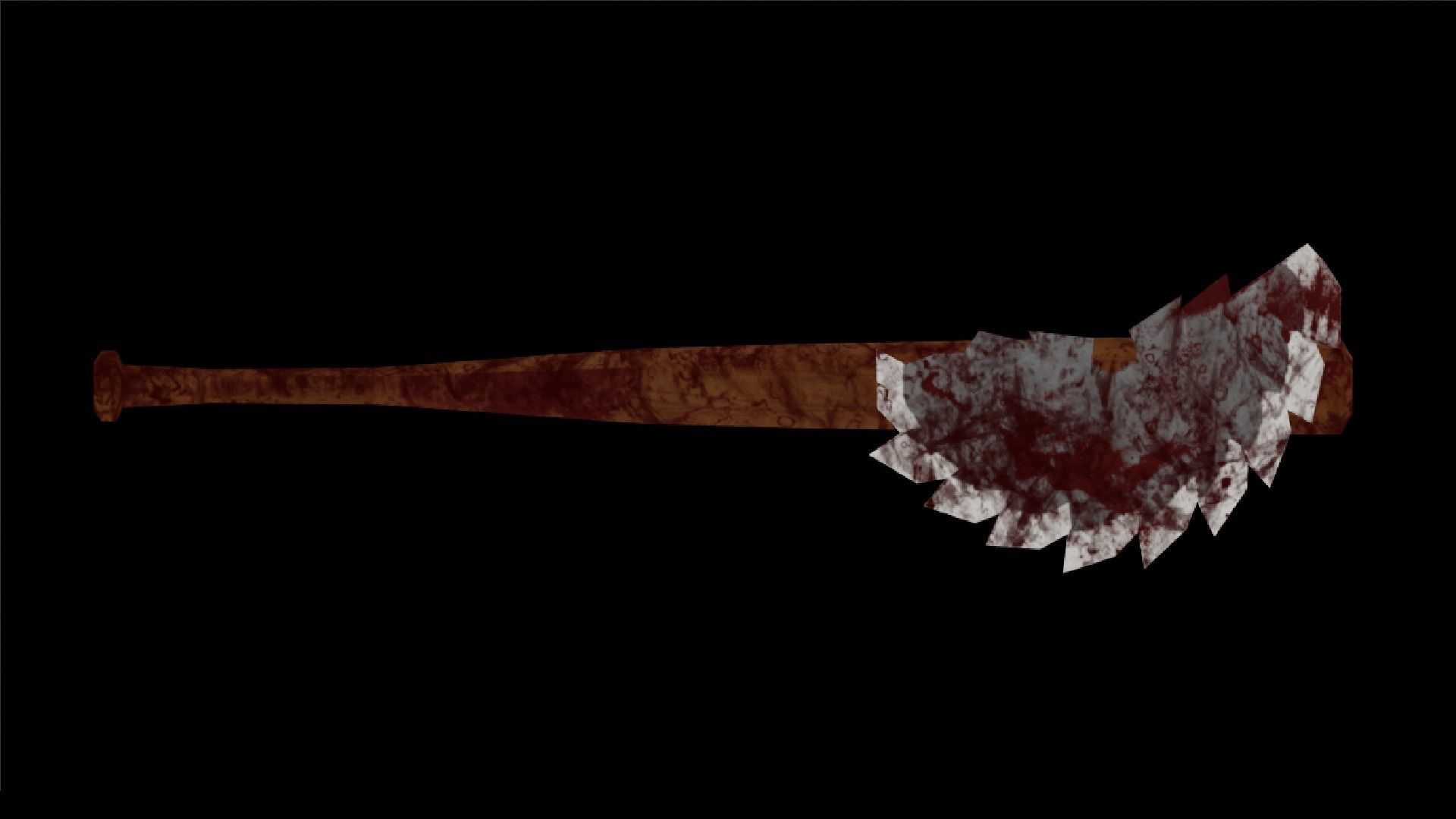 POST APOCALYPTIC MELEE WEAPON BAT BLOODY VARIANT Low-poly 3D model_9