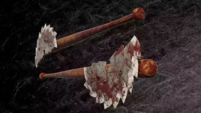 POST APOCALYPTIC MELEE WEAPON BAT BLOODY  VARIANT Low-poly 3D model