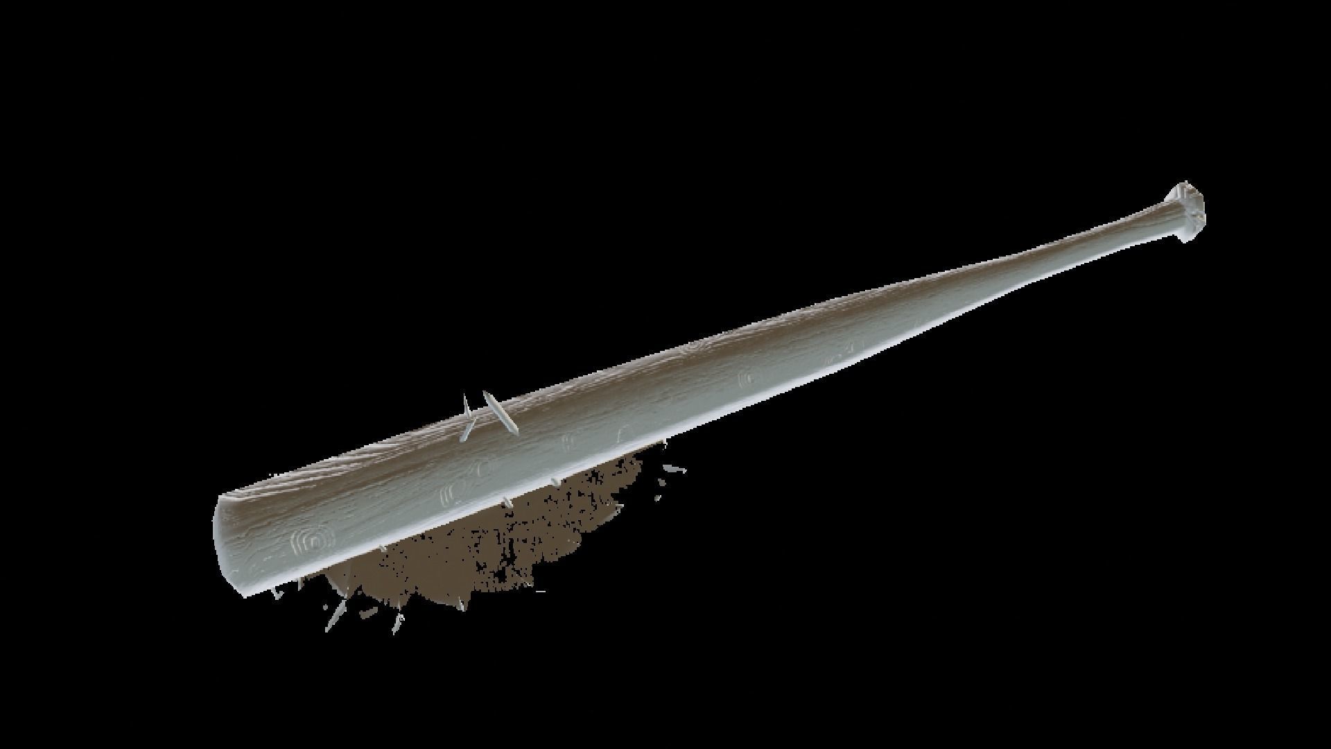 POST APOCALYPTIC MELEE WEAPON BAT BLOODY VARIANT Low-poly 3D model_17