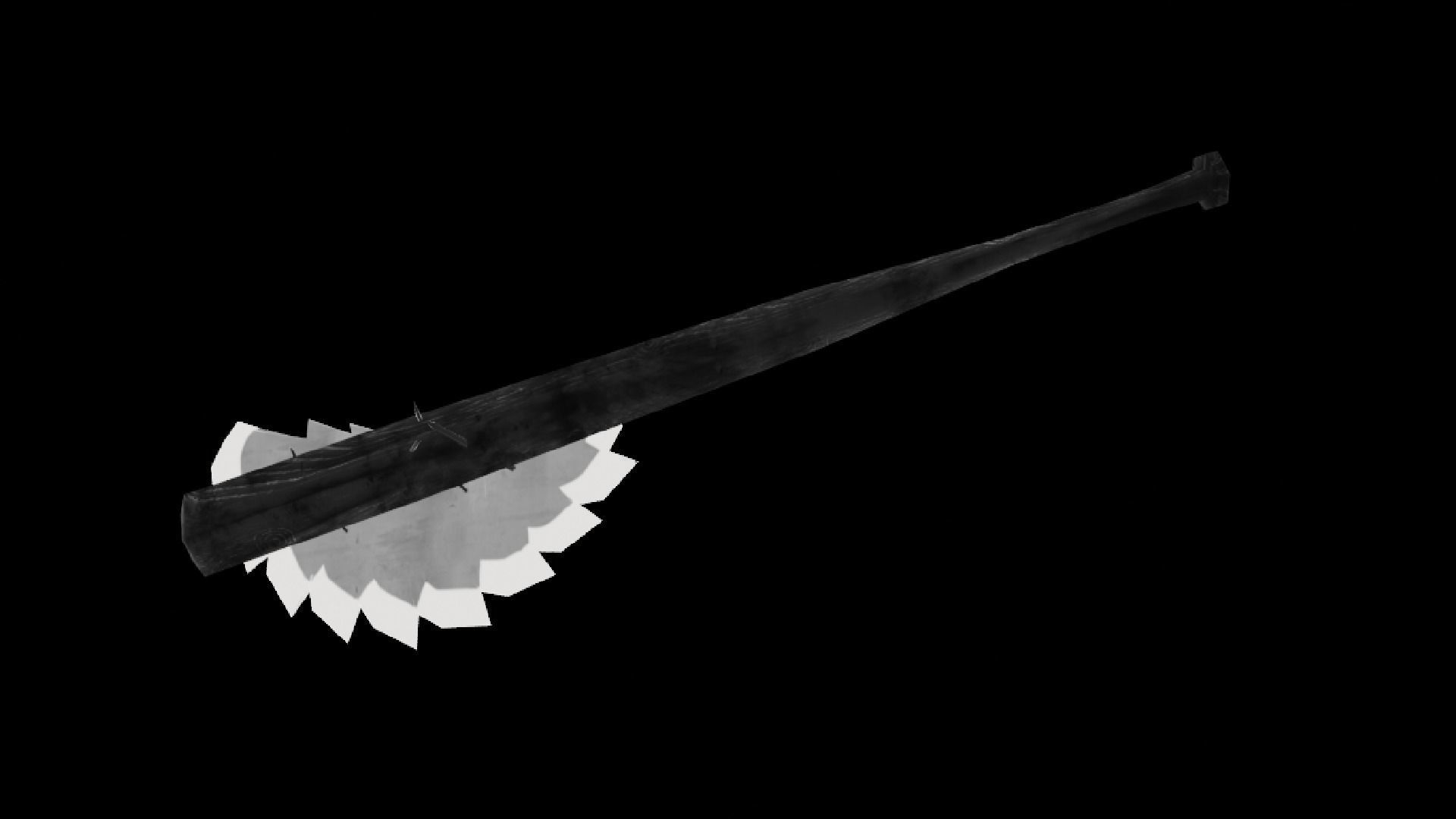 POST APOCALYPTIC MELEE WEAPON BAT BLOODY VARIANT Low-poly 3D model_14