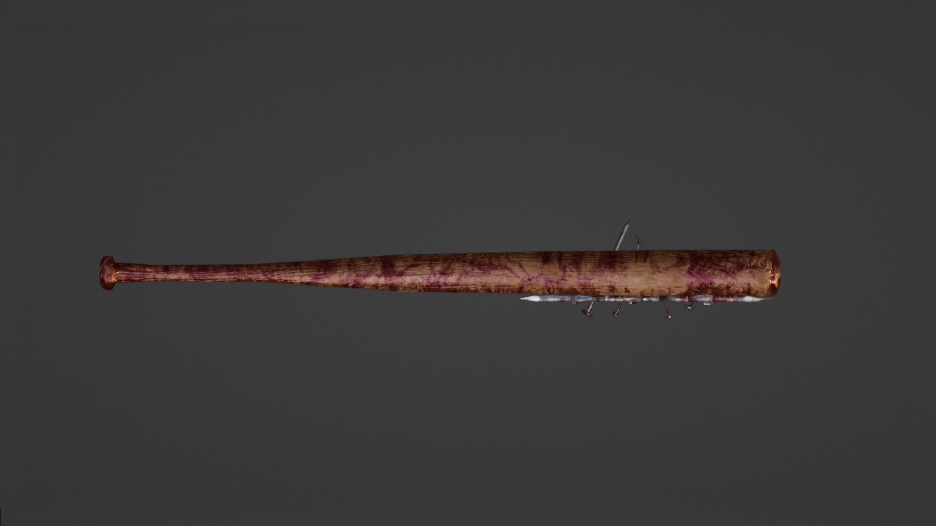 POST APOCALYPTIC MELEE WEAPON BAT BLOODY VARIANT Low-poly 3D model_11