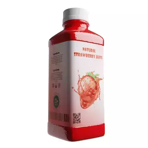 Strawberry Juice Bottle 3D model Strawberry Juice Bottle 3D model