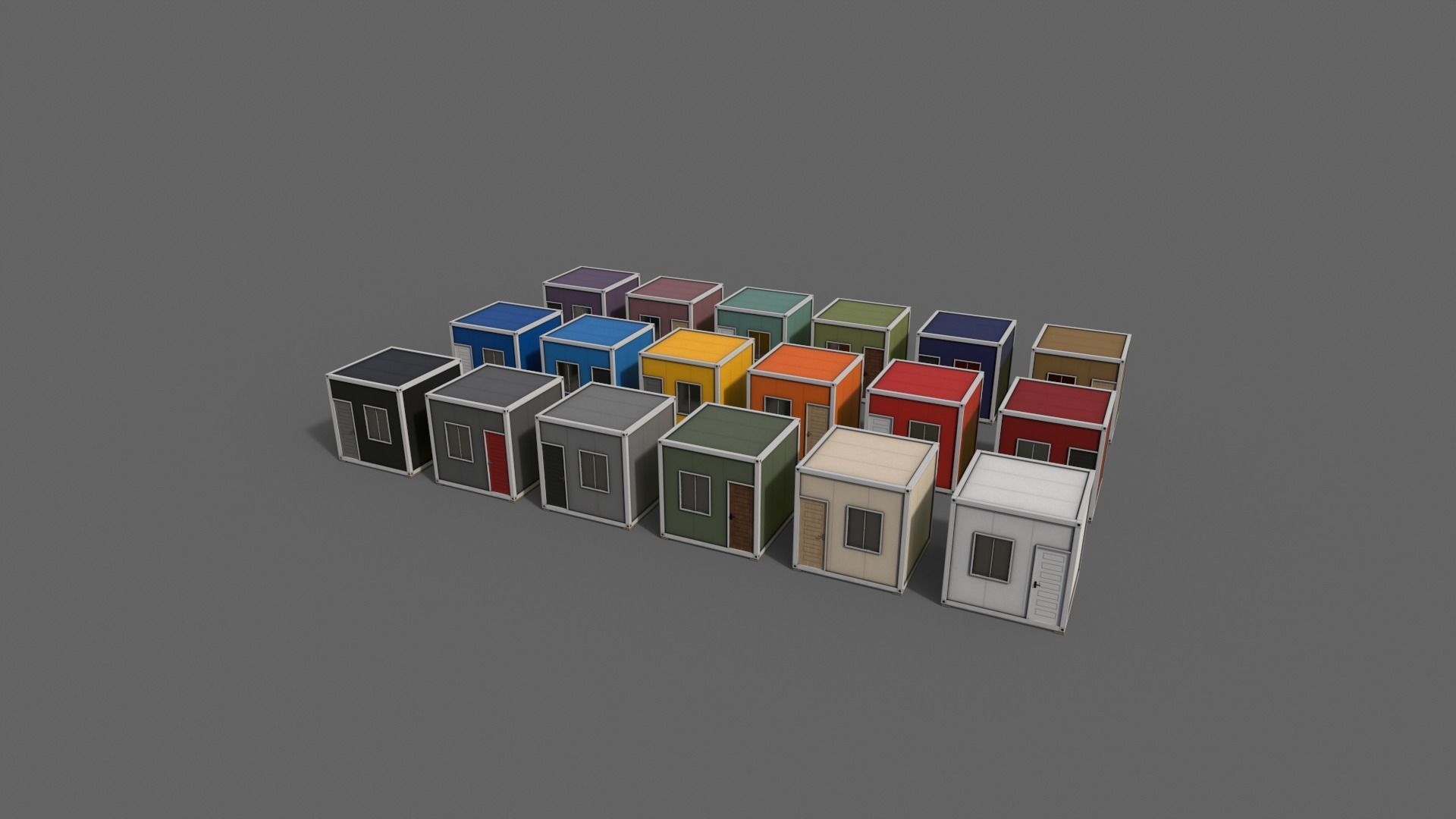 PBR Container House BB V1 Low-poly 3D model_12