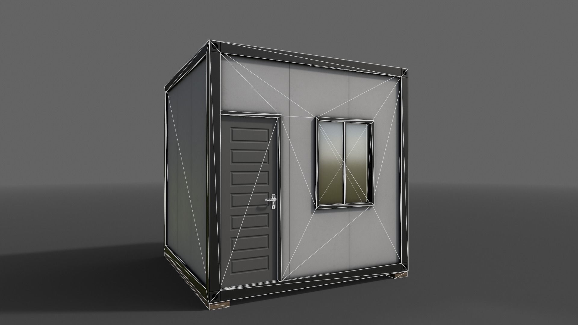 PBR Container House BB V1 Low-poly 3D model_14
