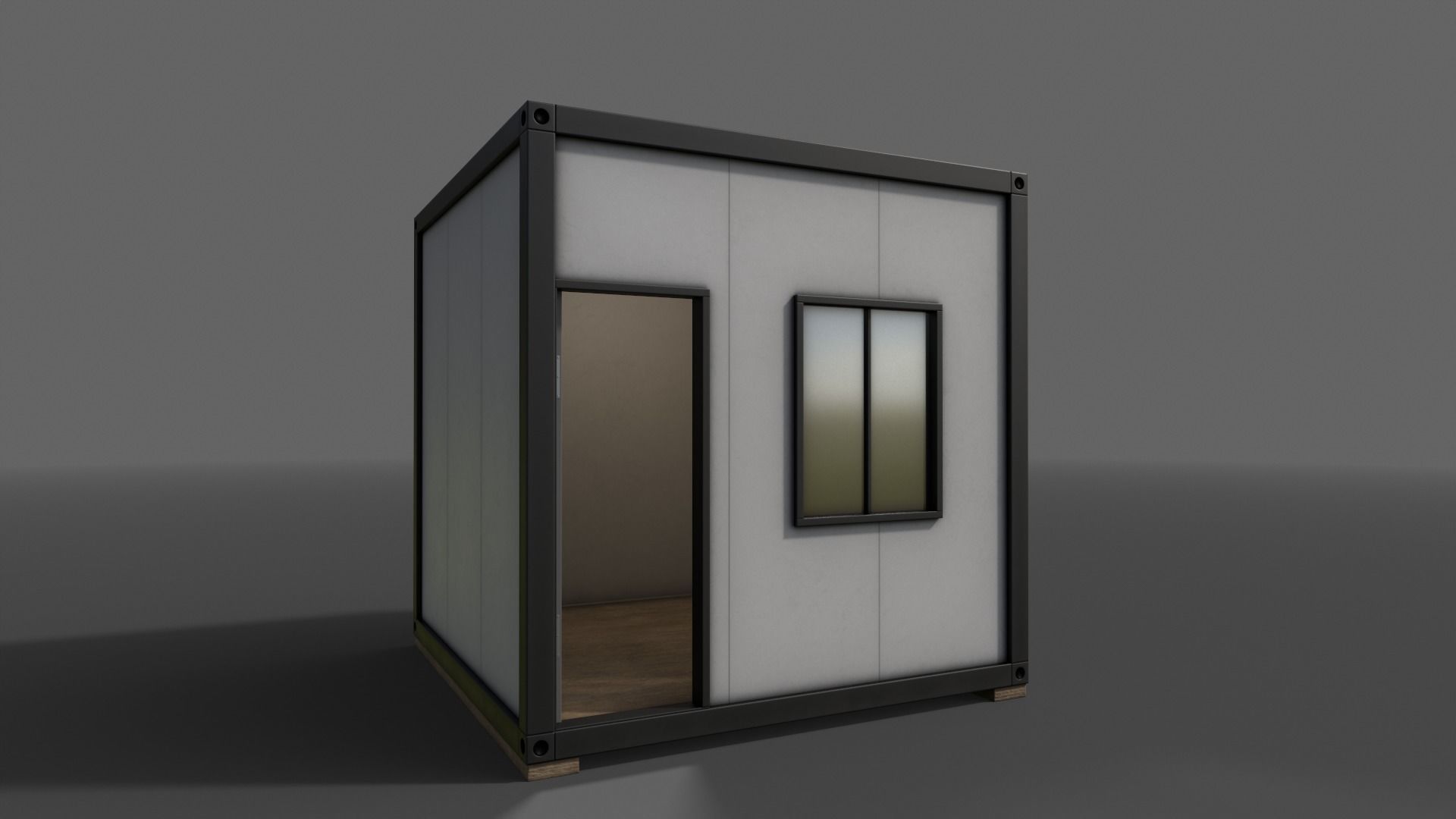 PBR Container House BB V1 Low-poly 3D model_2