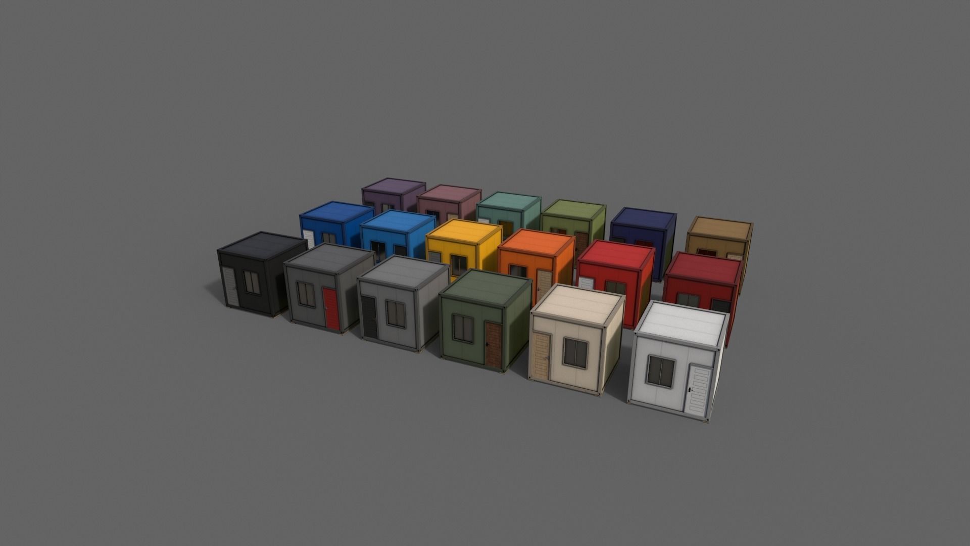 PBR Container House BB V1 Low-poly 3D model_9