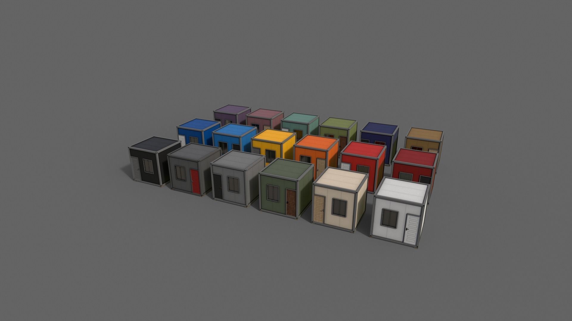 PBR Container House BB V1 Low-poly 3D model_11