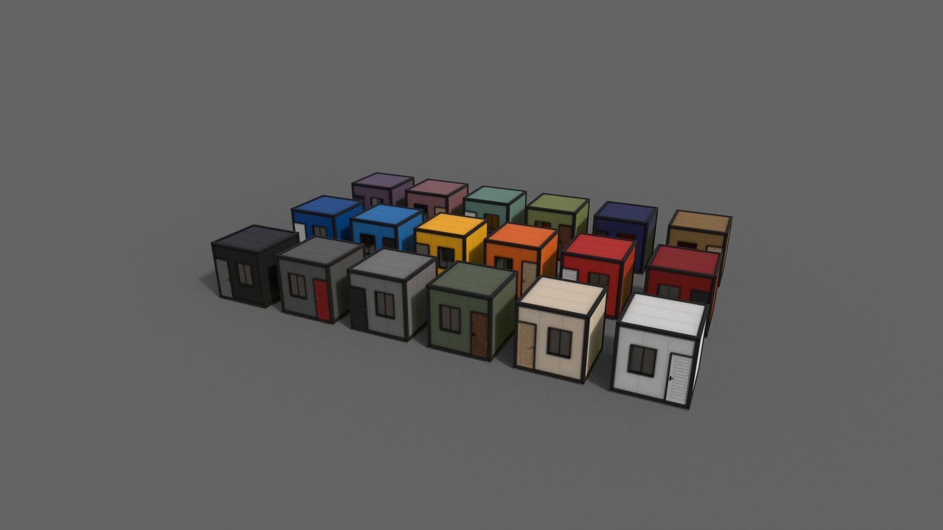 PBR Container House BB V1 Low-poly 3D model_10