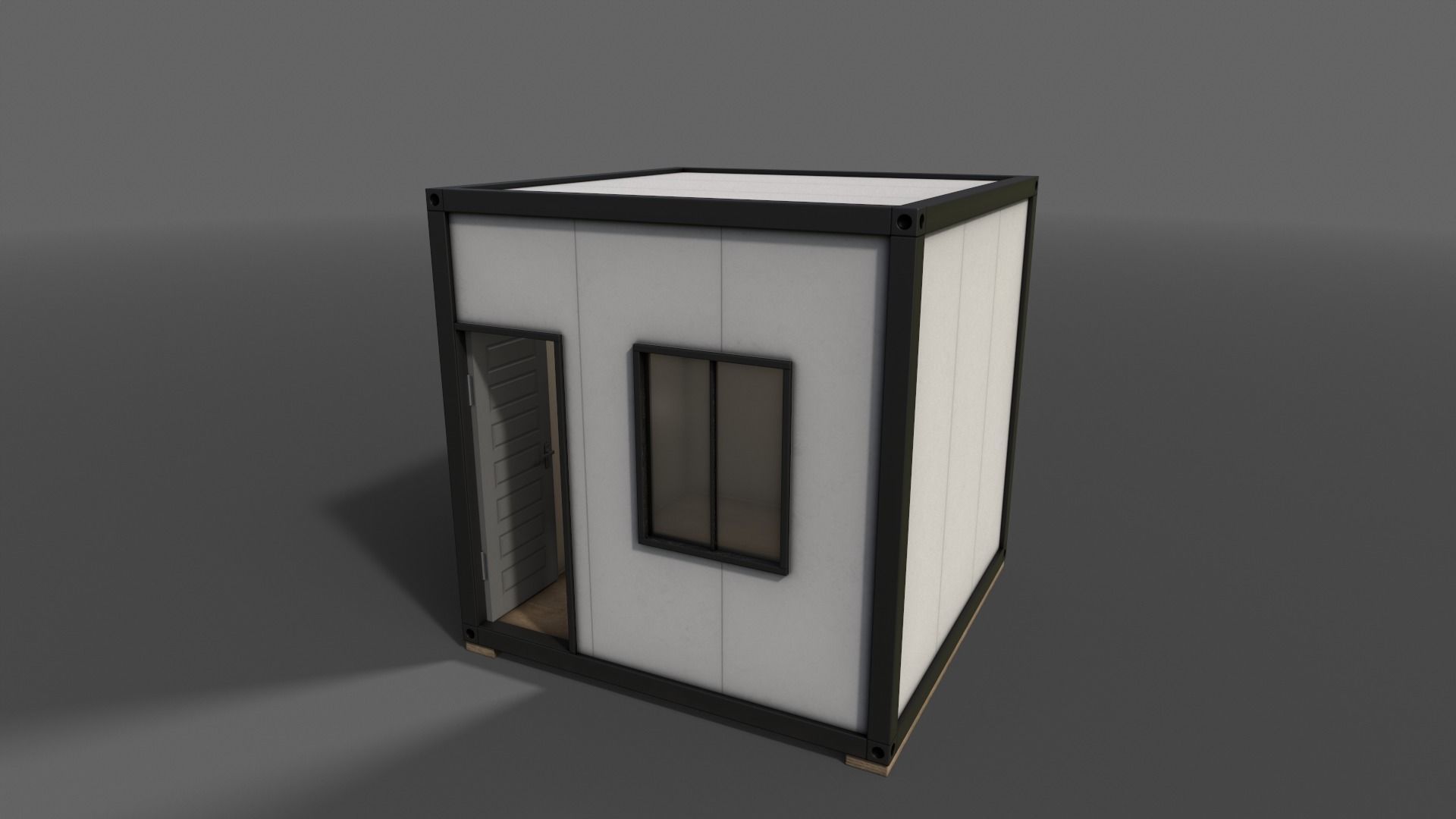 PBR Container House BB V1 Low-poly 3D model_4