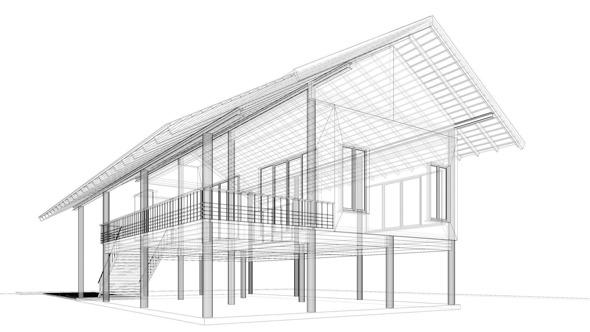 Tropical house with terrace 3D model_19