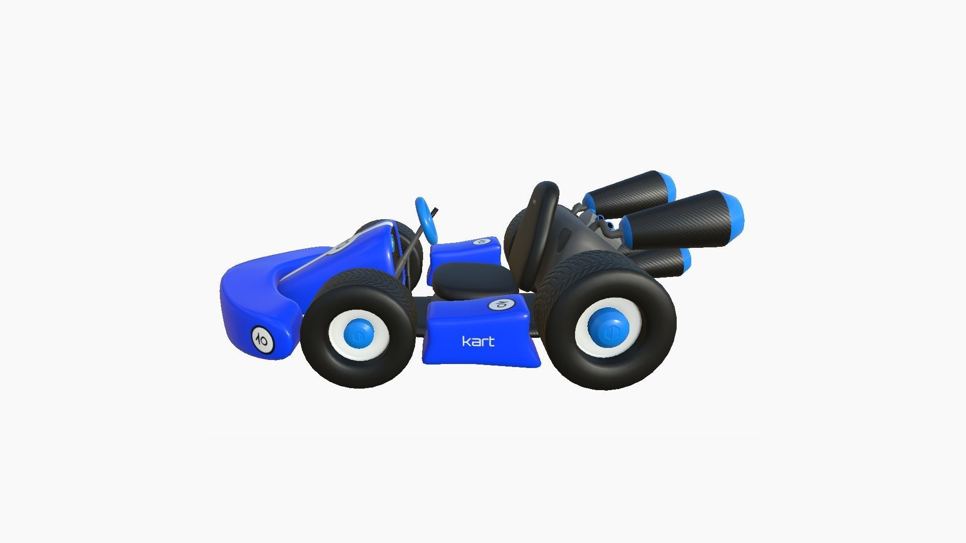 10 Cartoon Karts Blue Collection - Vehicle Racing Design _32