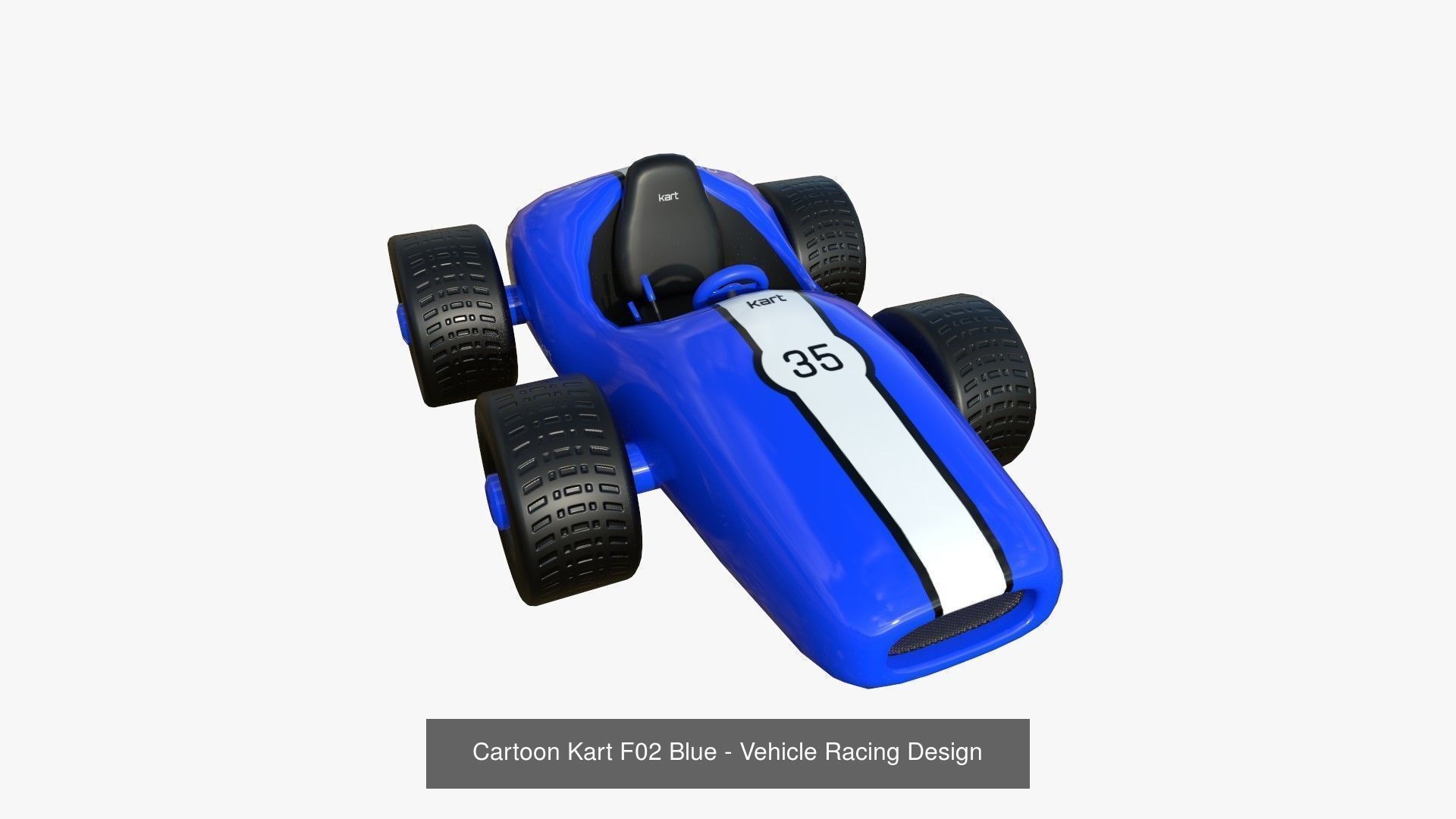 10 Cartoon Karts Blue Collection - Vehicle Racing Design _8
