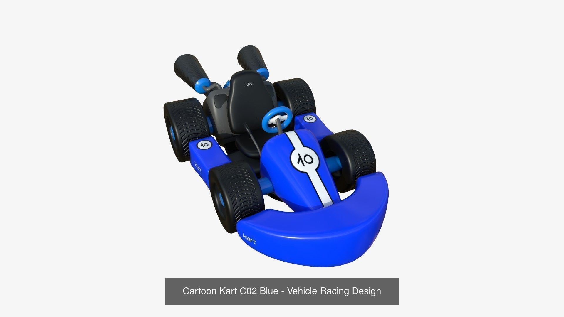 10 Cartoon Karts Blue Collection - Vehicle Racing Design _4