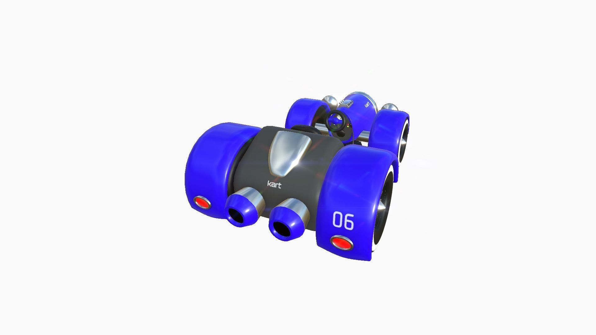 10 Cartoon Karts Blue Collection - Vehicle Racing Design _45