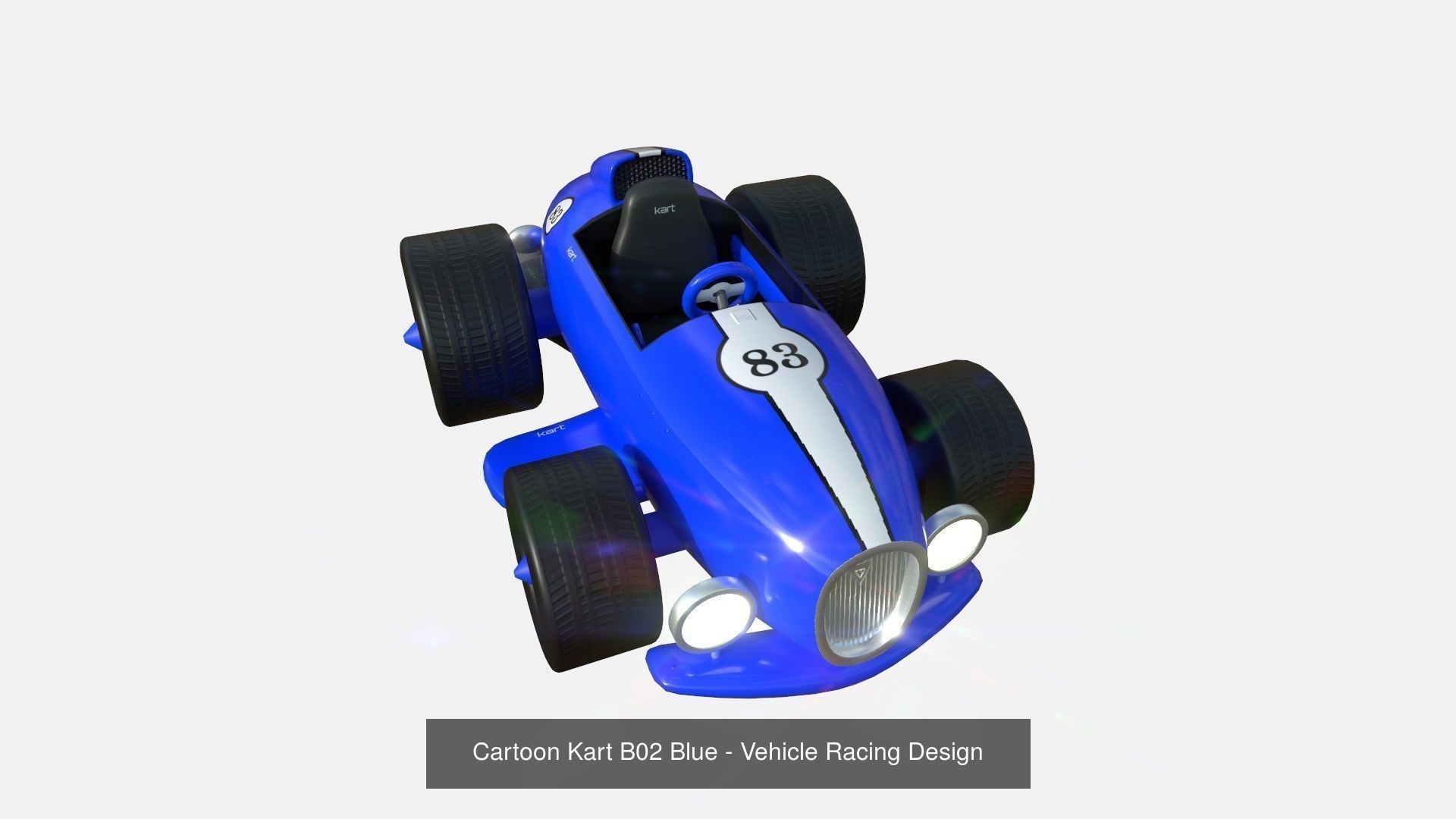 10 Cartoon Karts Blue Collection - Vehicle Racing Design _3