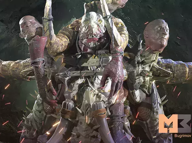 BEFOULER group of demons with weapons