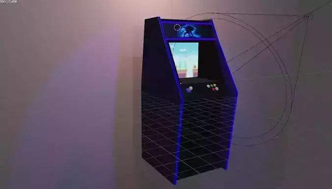 Fliperama 3d model arcade machine