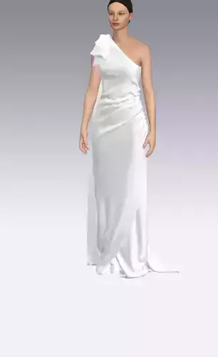 Dress wedding  one shoulder draped 