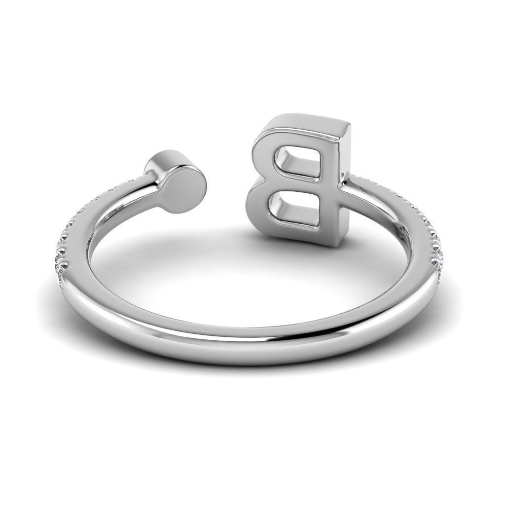 Jewelry alphabet ring B 3D print model_14