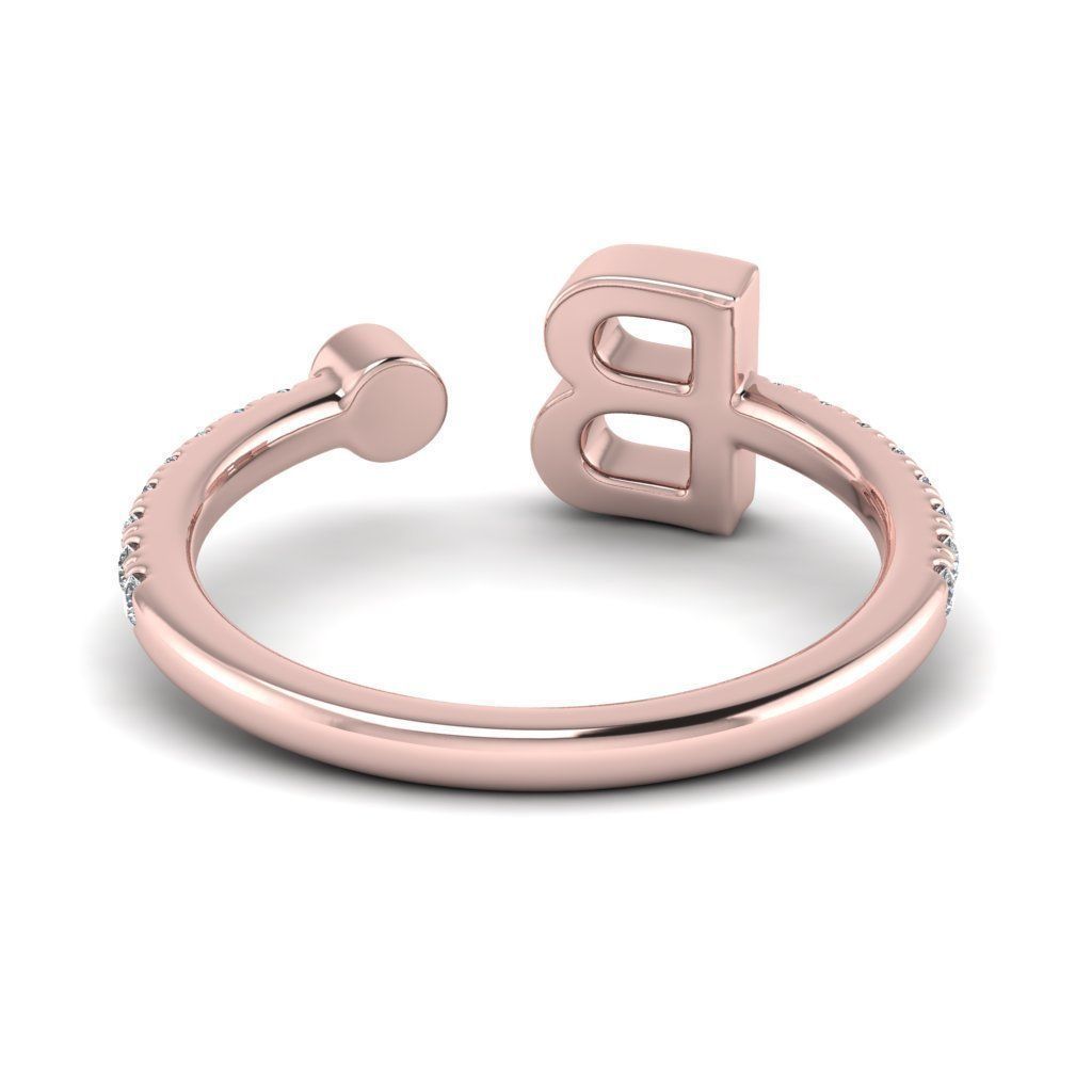 Jewelry alphabet ring B 3D print model_12