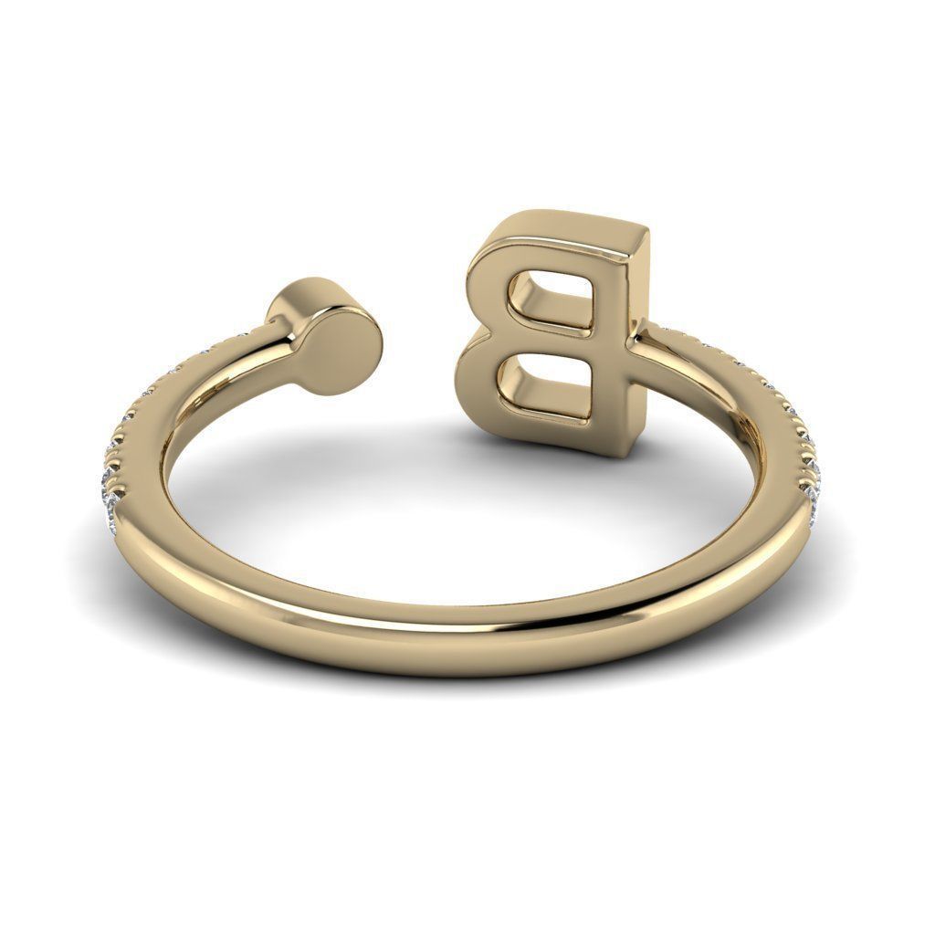 Jewelry alphabet ring B 3D print model_15
