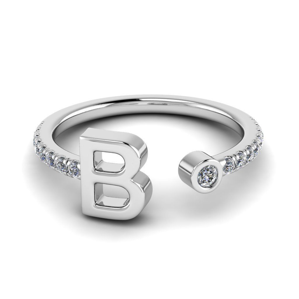 Jewelry alphabet ring B 3D print model_27