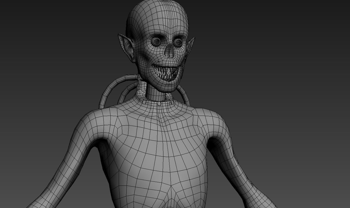 Creep 5 zombie man in shorts Low-poly 3D model_6