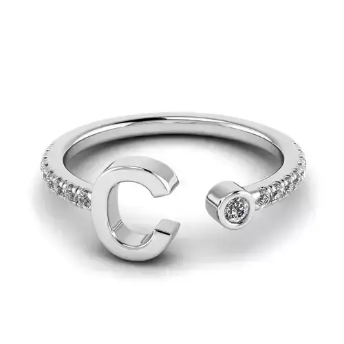 Jewelry alphabet ring C 3D print model