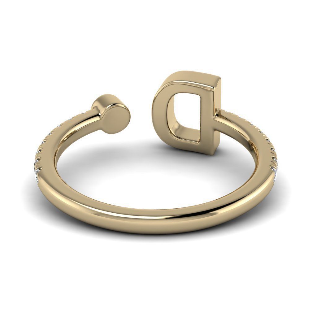 Jewelry alphabet ring D 3D print model_12