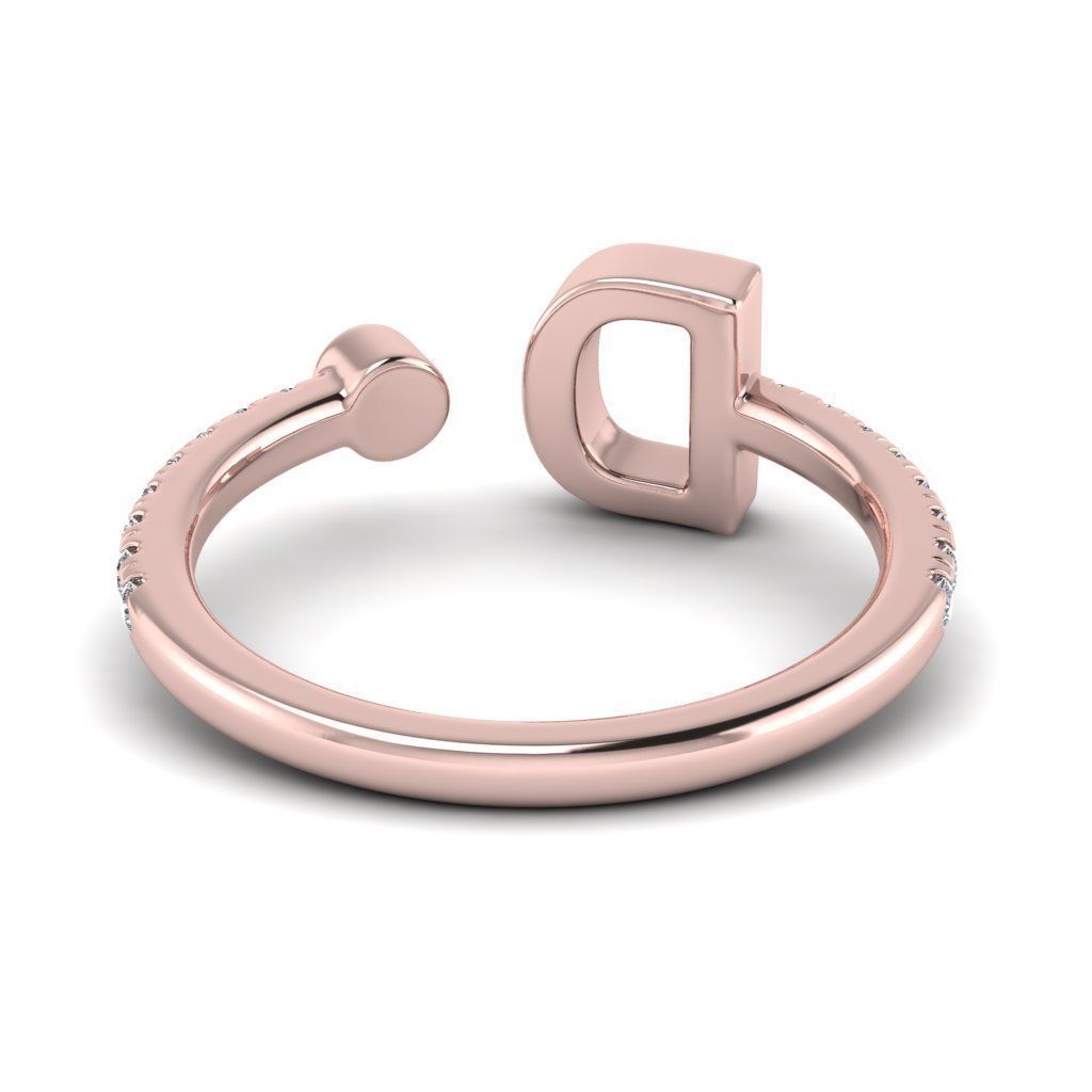 Jewelry alphabet ring D 3D print model_26