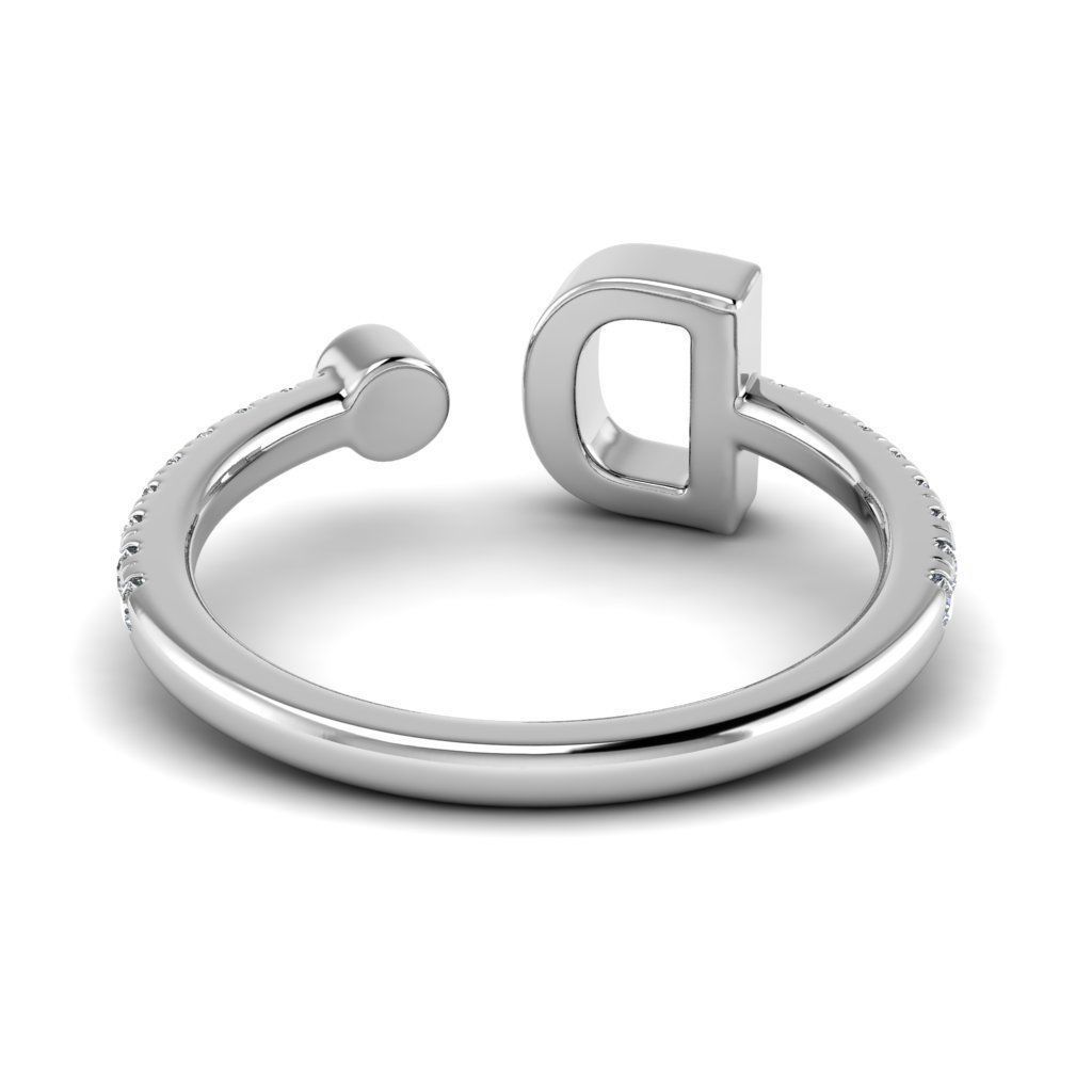 Jewelry alphabet ring D 3D print model_21