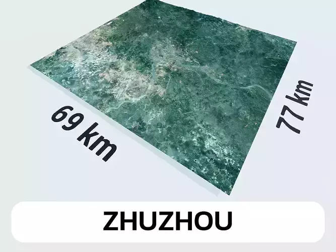 Zhuzhou China City Landscape 3D Model
