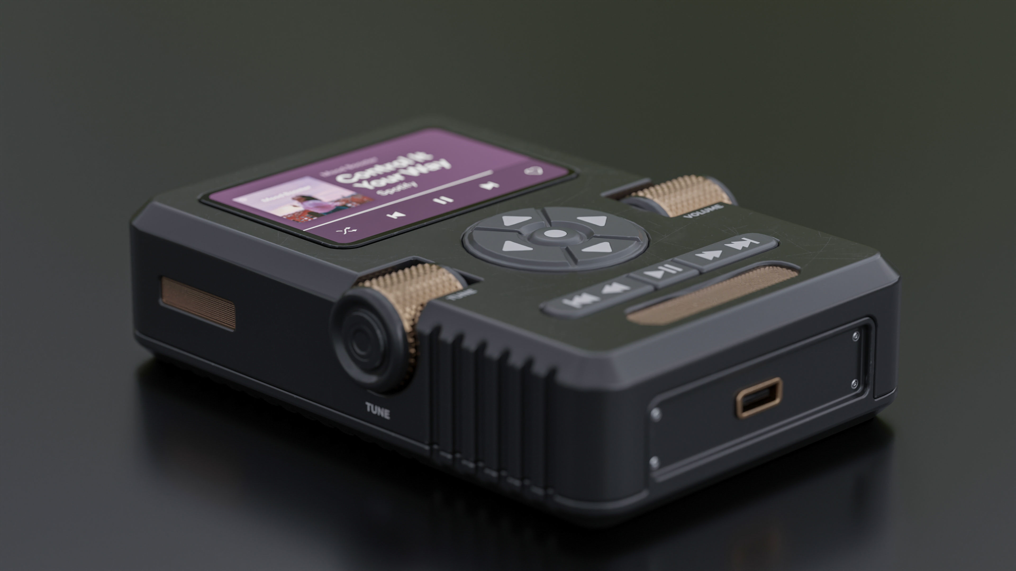 Portable music player concept Low-poly 3D model_1