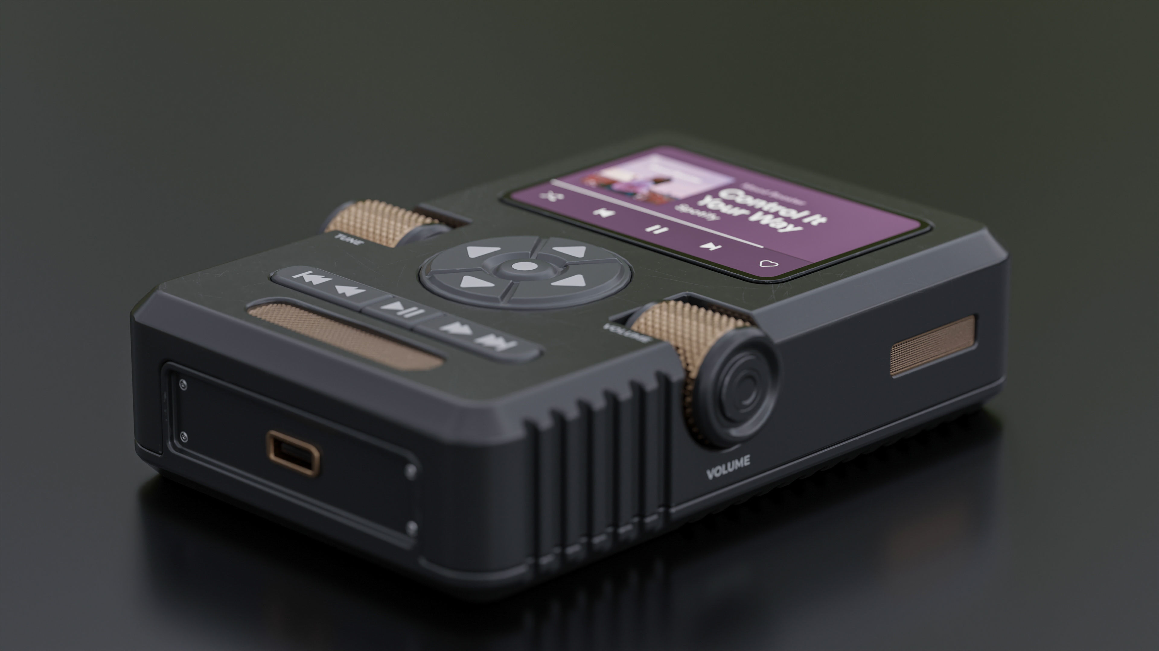 Portable music player concept Low-poly 3D model_3