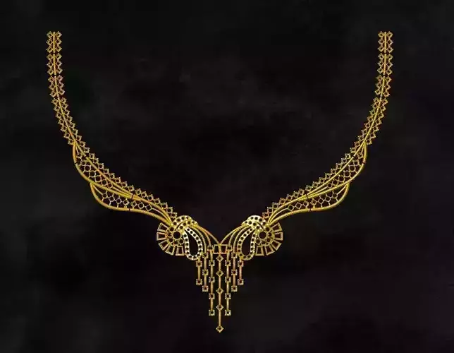neckless gold necklace design 3D print model