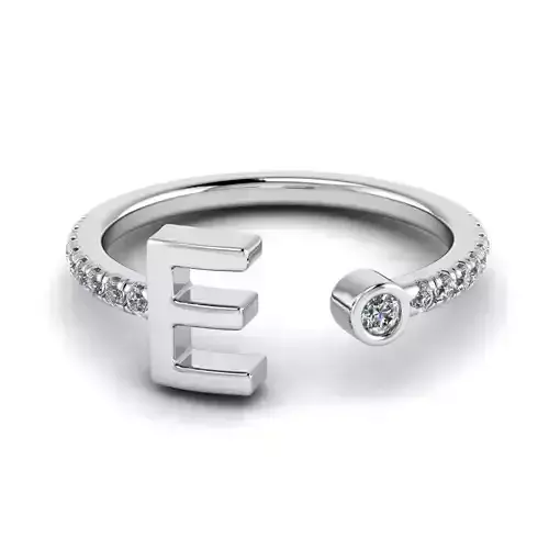 Jewelry alphabet ring E 3D print model