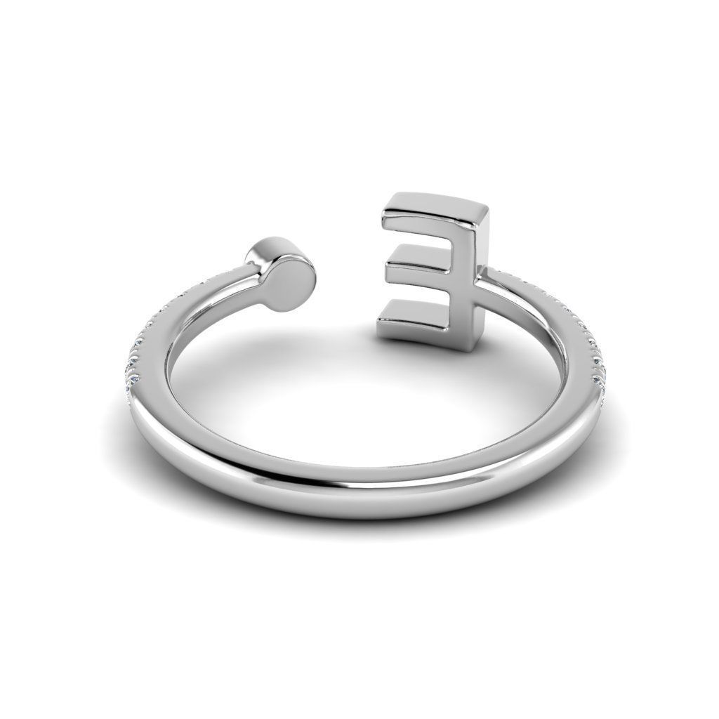 Jewelry alphabet ring E 3D print model_26
