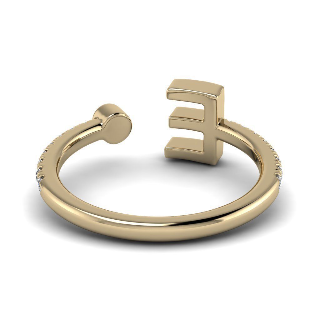 Jewelry alphabet ring E 3D print model_28