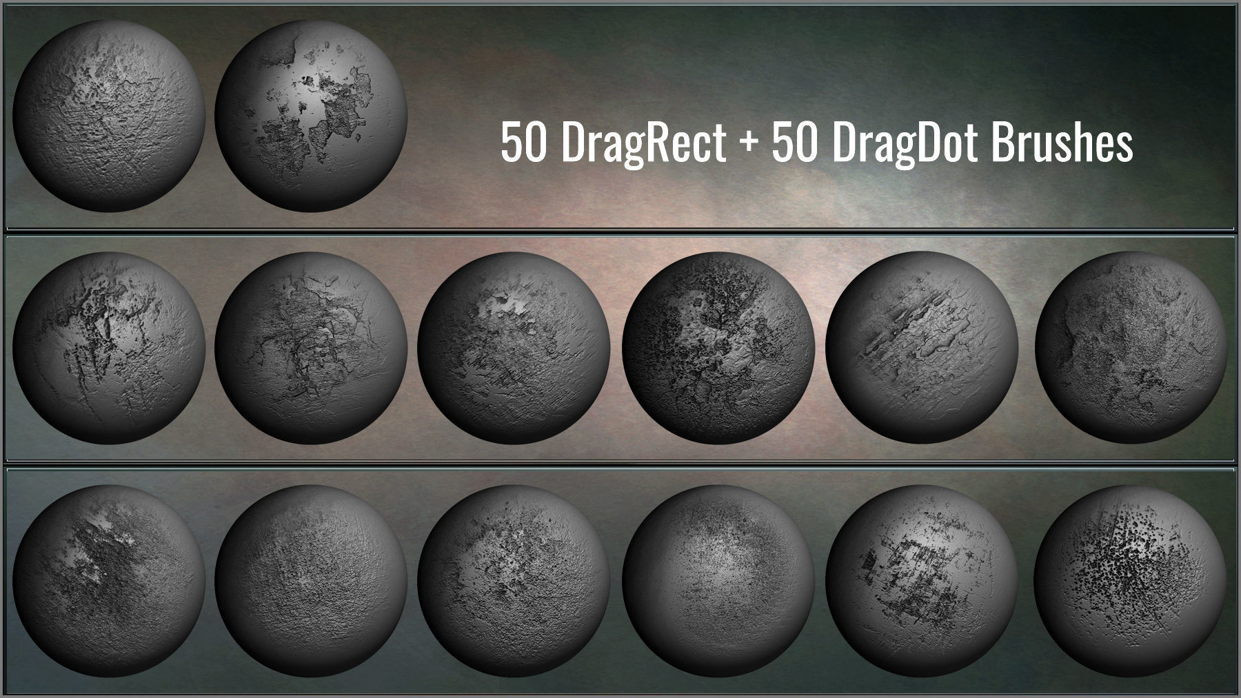 Grunge Maker 200 ZBrush Brushes and 50 Alphas Texture_5