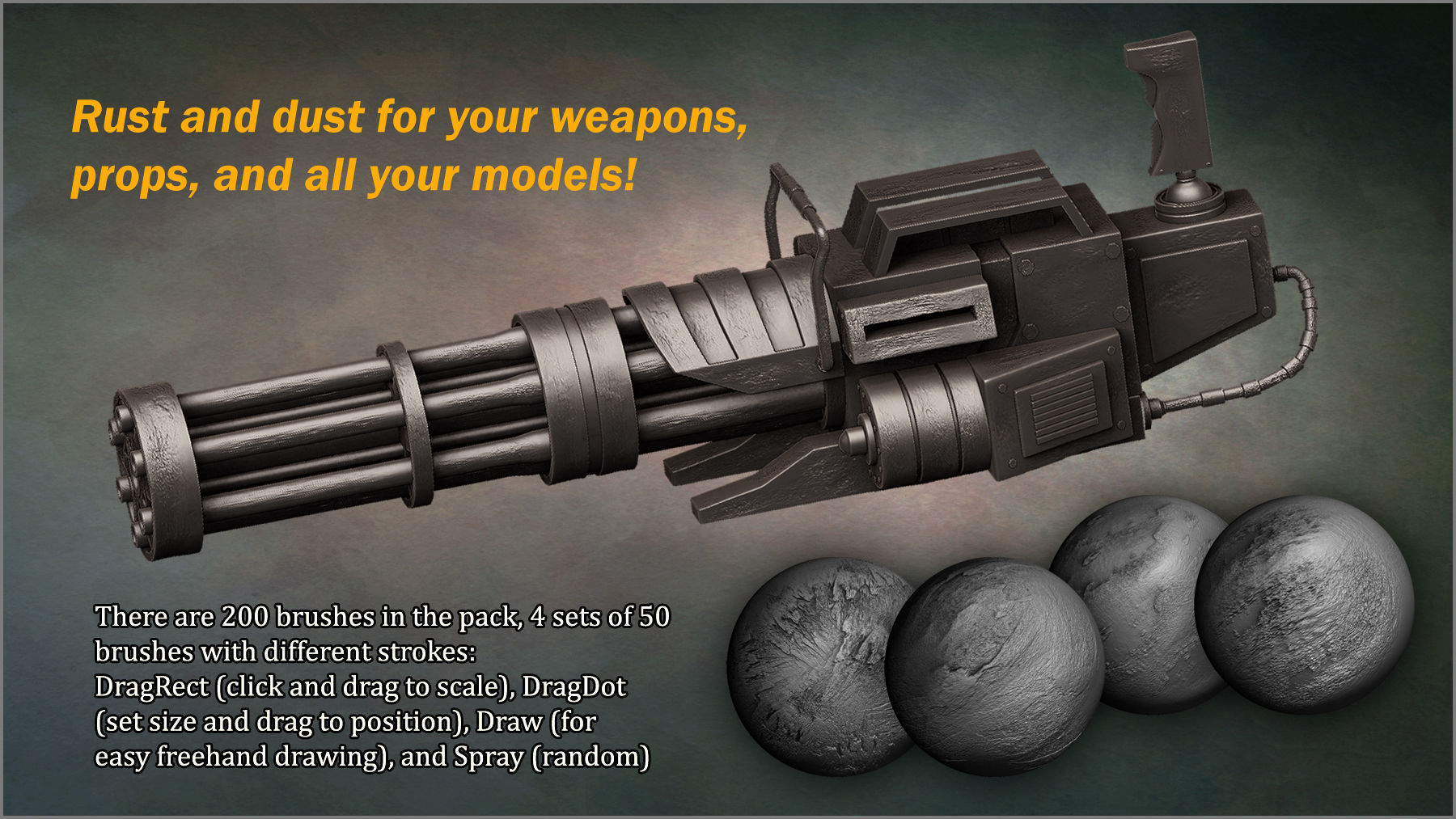 Grunge Maker 200 ZBrush Brushes and 50 Alphas Texture_2