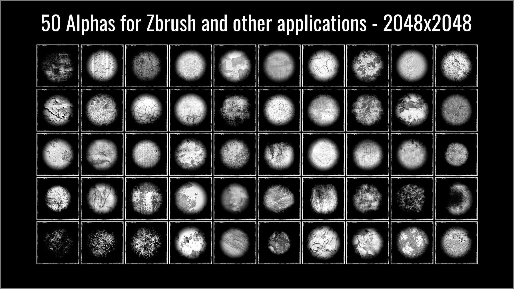 Grunge Maker 200 ZBrush Brushes and 50 Alphas Texture_14