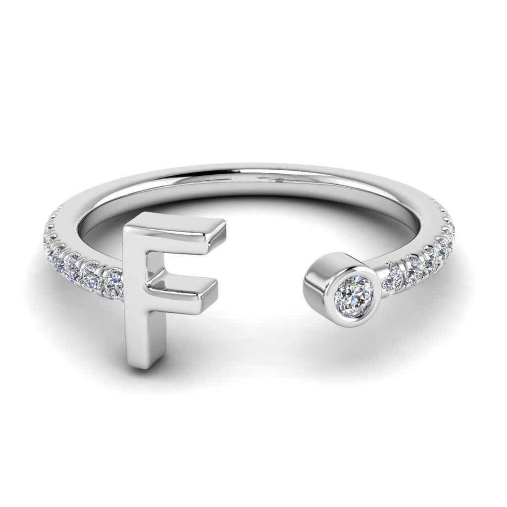 Jewelry alphabet ring F 3D print model_31
