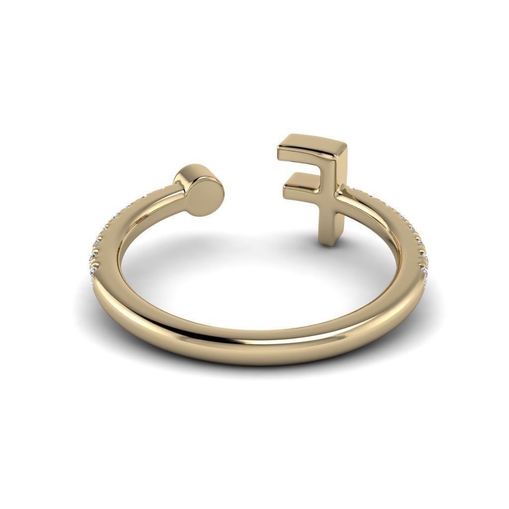 Jewelry alphabet ring F 3D print model_24
