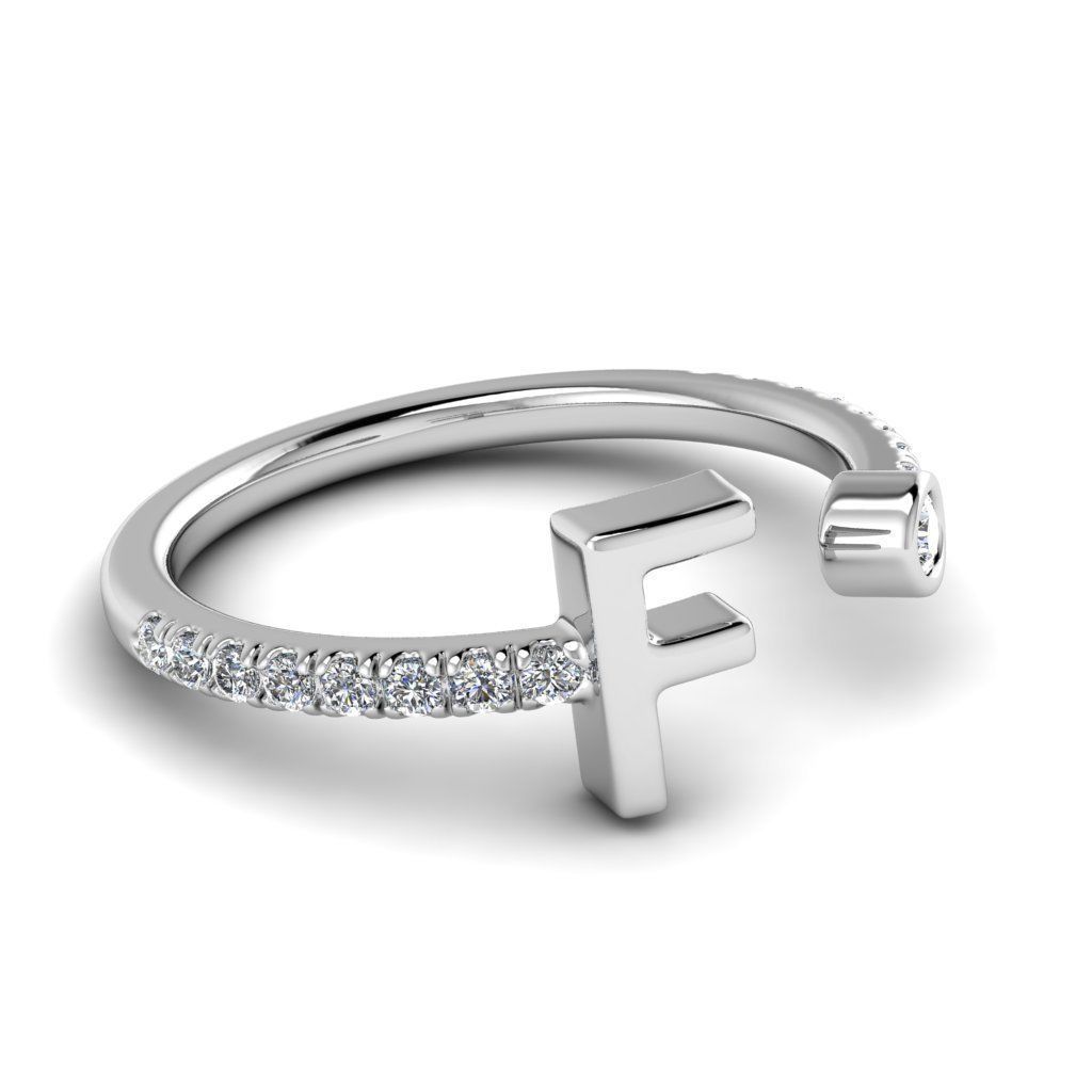 Jewelry alphabet ring F 3D print model_37