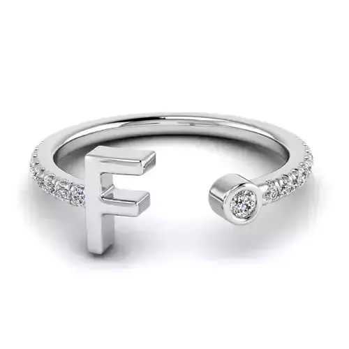 Jewelry alphabet ring F 3D print model